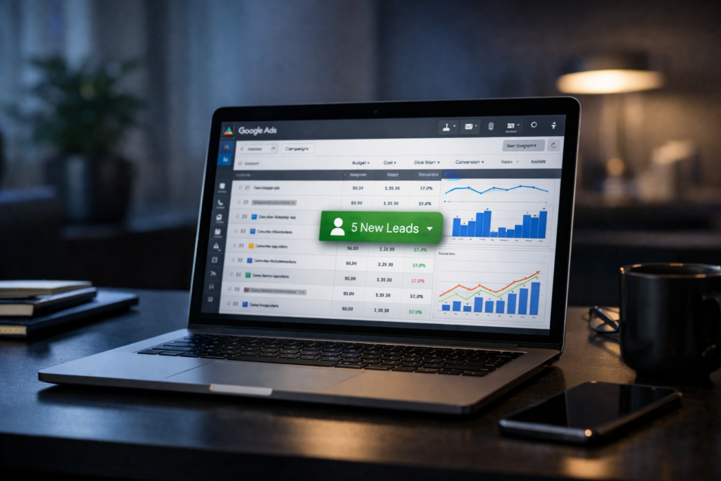 Google Ads zur gezielten Gewinnung neuer Kundenanfragen.