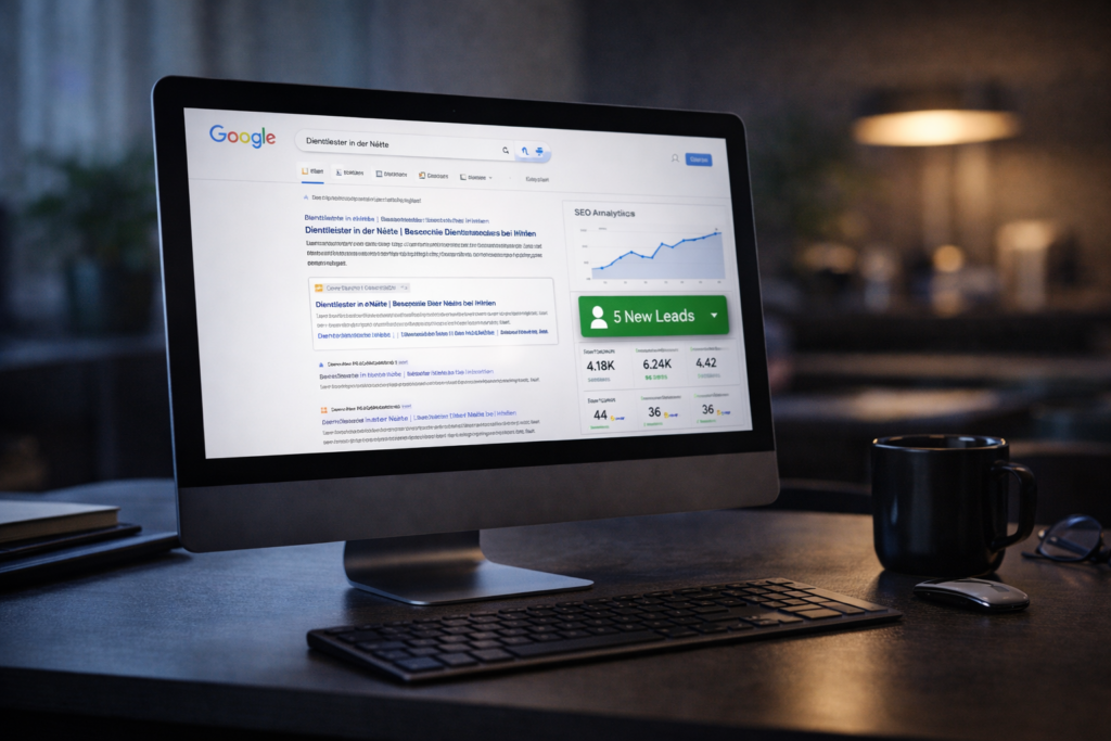 SEO Sichtbarkeit bei Google mit Top-Platzierungen für lokale Dienstleister und nachhaltige Neukundengewinnung